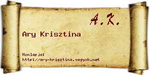 Ary Krisztina névjegykártya