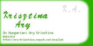 krisztina ary business card